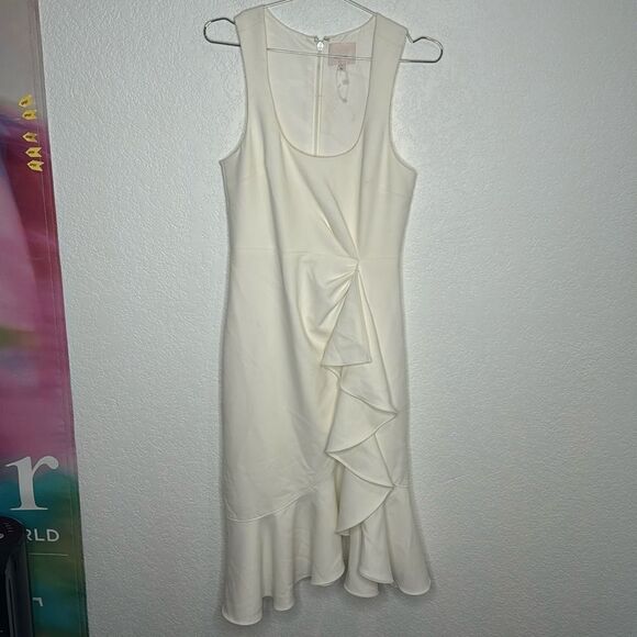 New Cinq A Sept Ruffle Angela MIDI Dress White Size 0 - Picture 2 of 16